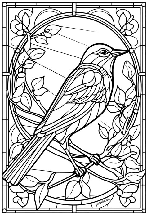 Glass Painting Drawing, Stained Glass Patterns Birds, Stained Glass Window Patterns Free Printable, Stained Glass Colouring Pages, Stain Glass Coloring Pages, Bird Stained Glass Patterns, Free Stained Glass Patterns, Stained Glass Coloring Pages, Paper Patterns Design