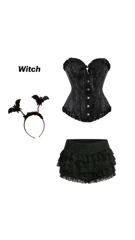 Witch Corset, Halloween Corset, Corset And Skirt, Corset Costumes, Pretty Halloween Costumes, Pretty Halloween, Witch Costume, Cute Costumes, Black Corset