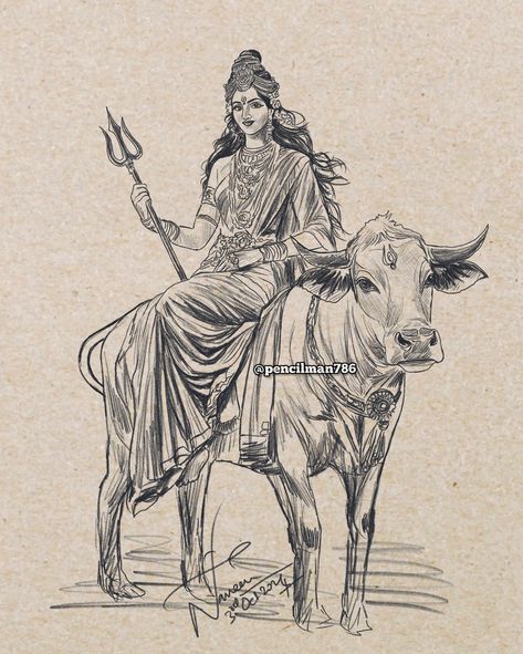 Mata Shailputri 🙏🌺 ✨ Happy Navaratri! ✨ Jai Mata Di! #NavratriDay1 #MaaShailputri As we embark on the first day of this vibrant festival, we honor Mata Shailputri, the embodiment of strength and devotion. 🙏 Shailputri, the daughter of the mountains, symbolizes new beginnings and the power of nature. On this auspicious day, she inspires us to embrace our inner strength and pursue our dreams with courage. Let’s light the diyas, decorate our homes, and immerse ourselves in the festivities! M... Indian God Art, Mata Shailputri, Navratri Day 1, Devi Images, Devi Images Hd, Jai Mata Di, Durga Painting, Eye Exercises, Vedic Art