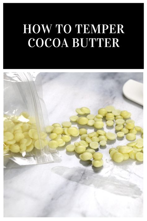 What Is Cocoa Butter | How to Temper Cocoa Butter for Chocolate 👩🏼‍🍳✨ Today I give you a quick lesson on what cocoa butter is and then I show you how to temper it! You will always want to temper cocoa butter when you use it for decorating chocolate bon bons in a polycarbonate chocolate mold. Chocolate Bon Bons, Decorating Chocolate, Polycarbonate Chocolate Molds, Vanilla Chocolate, Chocolate Decorations, Chocolate Molds, Cocoa Butter, White Chocolate, Cocoa