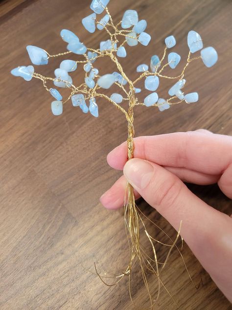 Bead Tree Of Life, How To Make Copper Wire Trees, How To Make Wire Trees Tutorials, Wire And Bead Tree, Twisted Wire Tree Tutorial, Making A Wire Tree, Wire Tree Jewelry, Diy Wire Tree How To Make, Wire Flowers With Beads