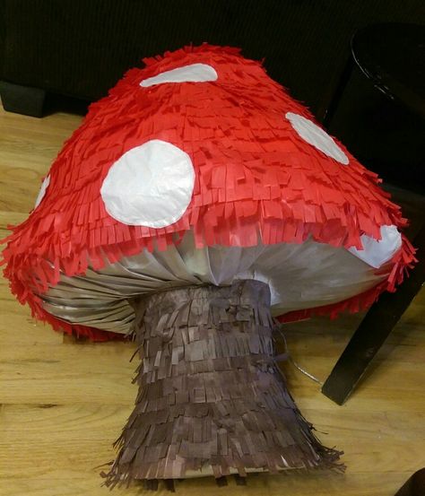 Mushroom Pinata Diy, Mushroom Piñata, Piñata Designs, Piñata Aesthetic, Mushroom Pinata, Mushroom Party, Pinata Diy, Enchanted Forest Party, Piñata Ideas