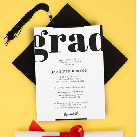 Grad Modern Check Black And White Graduation Party Invitation #zazzle #weddinginvitations #birthdayinvitations #babyshowerinvitations #zazzleinvitations #monogram #businesscards #graduation #homedecor Black And White Graduation Party, Chic Graduation Party, White Graduation Party, Graduation Invitation Design, Graduation Dinner, Short Instagram Quotes, Graduation Invitations Template, Graduation Party Invitation, Graduation Invitation