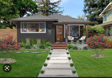 Home Exterior Landscaping, Mid Century Modern Homes Exterior, Mid Century Modern House Exterior, Modern Home Exterior, Exterior Landscaping, Mid Century Modern Exterior, Ranch House Exterior, Mid Century Exterior, Exterior Home Design