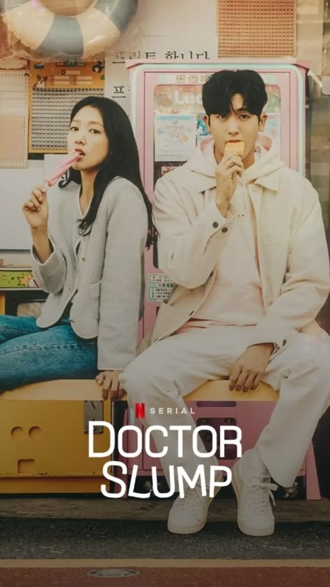 Doctor Slump K-drama Official Poster Netflix Doctor Slump, Most Paused Movie Scenes, Korean Drama Series, Kdrama Memes, Korean Drama Tv, Korean Shows, Slumping, Best Dramas, Romantic Scenes