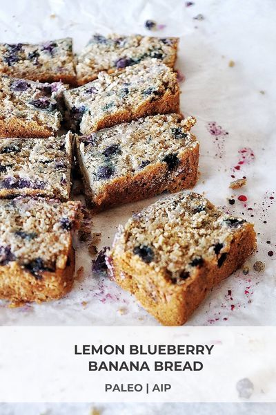 Lemon Blueberry Banana Bread, Nsng Meals, Aip Cake Recipes, Aip Cake, Aip Bread, Aip Lifestyle, Banana Bread Paleo, Aip Paleo Desserts, Aip Protocol