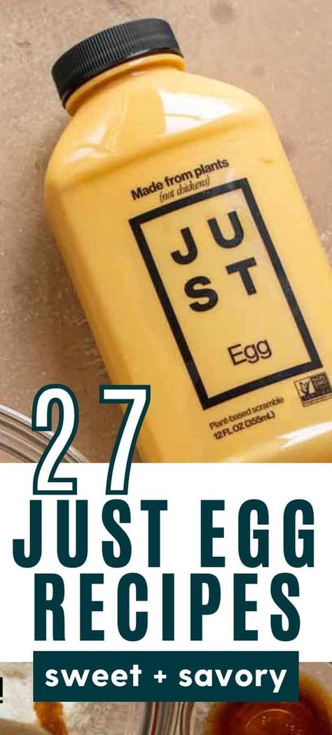 Use up that bottle of JUST Egg with one of these 27 JUST Egg recipe ideas! We've got everything from quiche, omelets, breakfast burritos, meatloaf, french toast, creme brûlée, chocolate cake and more! Just Egg Recipes, Egg Recipe Ideas, Vegan Bread Pudding, Vegan Creme Brulee, Vegan Breakfast Casserole, Vegan Fried Rice, Just Egg, Vegan Breakfast Burrito, Bagel Breakfast Sandwich