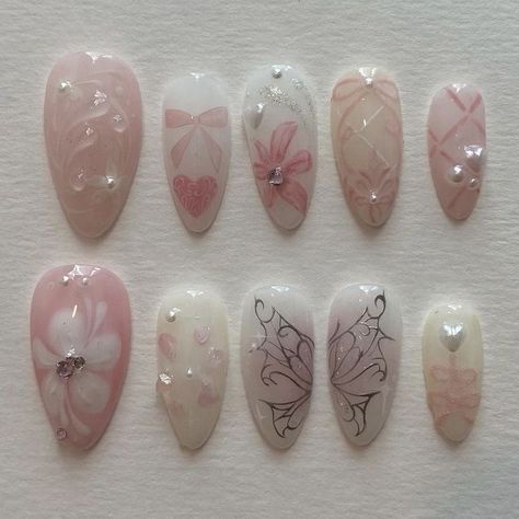 Fairy Nail Art, Fake Nails Designs, Nail Looks, Y2k Nails, Blush Nails, Pretty Gel Nails, Really Cute Nails, Japanese Nails, Soft Nails