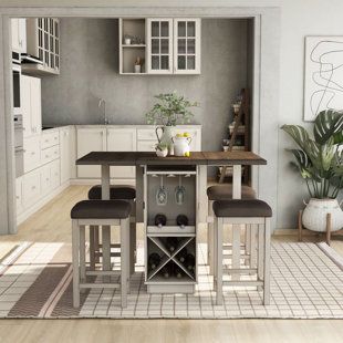 Kitchen High Table, Small Beach House Interior, Kitchen Island With Seating For 4, Counter Height Kitchen Table, Counter Height Dining Table Set, Counter Height Table Sets, Bar Height Dining Table, Miami Apartment, Floor Furniture