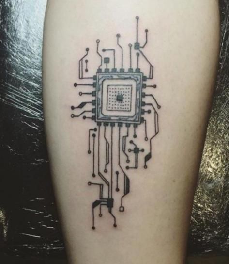 Cpu Tattoo, Computer Tattoo, Chip Tattoo, Electronic Tattoo, Book Tattoo, Deathly Hallows Tattoo, Small Tattoos, Triangle Tattoo, Geometric Tattoo