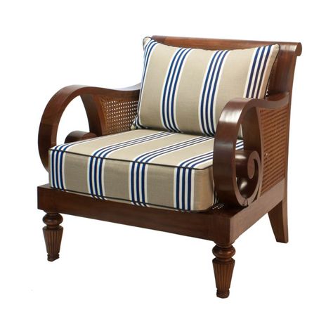 Coastal Style Furniture, Chippendale Chairs, Grand Bahama, Caribbean Style, Interior Design Advice, Set Designs, Outdoor Armchair, Occasional Chair, Black Cushions