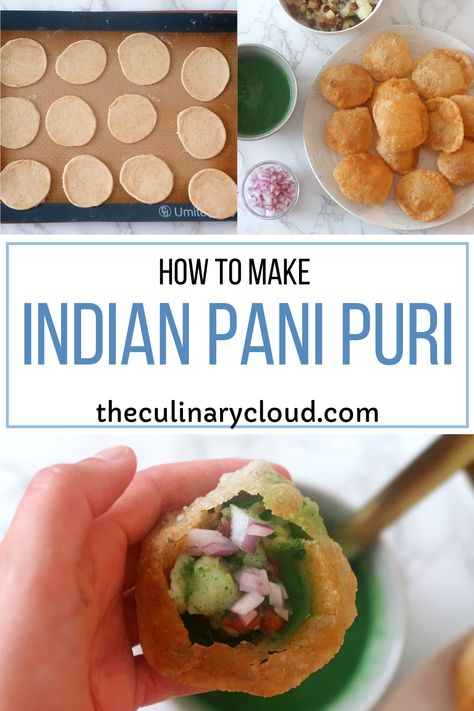 Indian Puri Recipes, Pan Puri Recipe, Bel Puri Recipe, Pani Puri Filling Recipe, Pan Puri, Indian Picnic Food Ideas, Indian Pani Puri, Chickpeas And Potatoes, Pani Poori