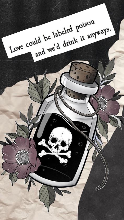 Pick Your Poison Tattoo, Poison Wallpaper Aesthetic, Love Poison Tattoo, Love Is Poison Tattoo, Love Is Poison Drawing, Poison And Antidote Tattoo, Poison Sketch, Love Is Poison Quote, Poison Wallpaper