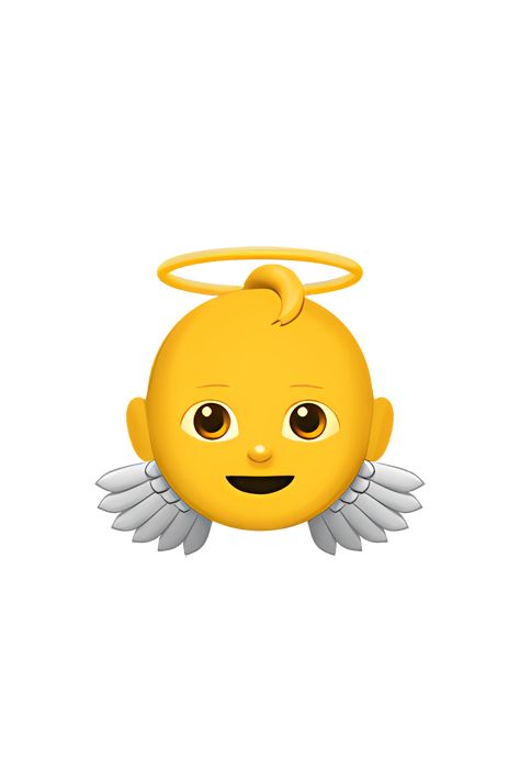 The 👼 Baby Angel emoji depicts a small, chubby, and innocent-looking baby with wings. The baby has a round face with rosy cheeks, a small nose, and a small mouth. The baby is wearing a white gown and has a halo above its head. The wings are typically depicted as white feathers and are positioned behind the baby's back. Overall, the emoji gives off a peaceful and angelic vibe. Bear Wallpaper Iphone, Angel Emoji, Emoji Ip, Wallpaper Iphone Pink, Lego Hotel, Emojis Iphone, Emoji Christmas, Apple Emojis, Angel Halo