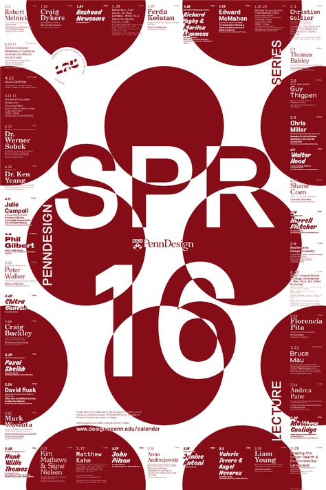 Get Lectured: PennDesign, Spring '16 | Poster by WeShouldDoItAll | Archinect Lecture Poster, Architecture School, Book Design Layout, Circle Logos, Architecture And Design, School Architecture, Brooklyn New York, Circle Design, School Design