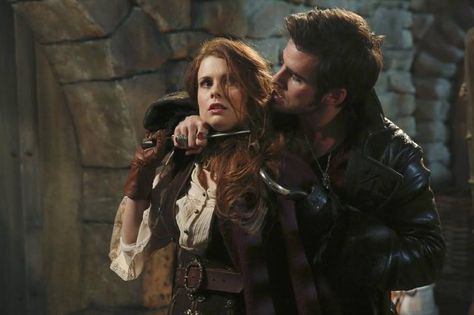 Knife at her throat Knife To The Throat Art, Knife To Throat Art, Holding Knife To Throat, Knife To Throat Pose, Ouat Hook, The Jolly Roger, Joanna Garcia, Quiet Girl, Pirate Life