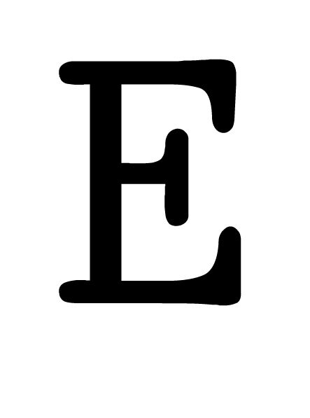 Letter E Typography, E Typography, Letter E, Typography, Black