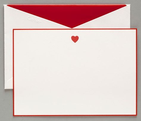 Cartier Love Notes Stationery Heart Invitation, Write On Pictures, February Valentines, Red Card, Pink Envelopes, Cartier Love, Brown Envelopes, Elegant Cards, Love Notes