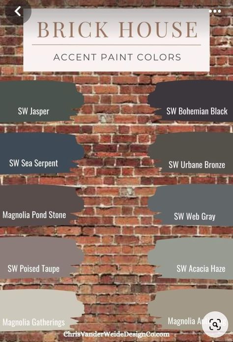 Exterior With Red Brick Accents, Gray Front Door Red Brick House, House Trim Colors Exterior Brick, Black Wall Red Brick Fireplace, Moody Brick Exterior, Reddish Brown Brick House Exterior Color Schemes, Brown Brick House Exterior Color Schemes Vinyl Siding, Brick Siding House Exterior, Red Brick House With Dark Trim