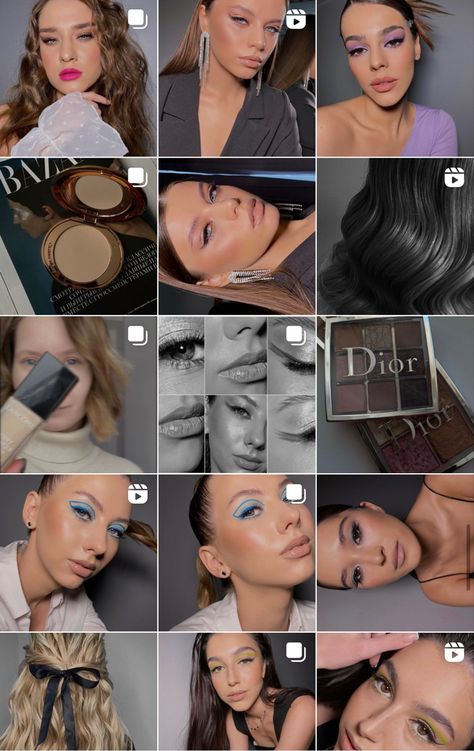 Makeup Artist Aesthetic Instagram Feed, Makeup Artist Instagram Feed Layout, Makeup Artist Ig Feed, Mua Portfolio Ideas, Makeup Instagram Aesthetic, Makeup Artist Aesthetic Instagram, Makeup Artist Story Ideas, Makeup Stories Instagram, Mua Instagram Feed