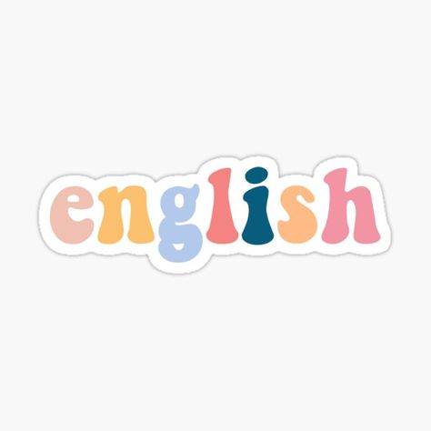 English Logo, English Aesthetic, Subject Labels, Study English Language, School Book Covers, Study English, Science Stickers, School Stickers, English Book