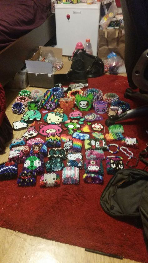 Kandi Display, Scene Kid Accessories, Kandi Collection, Kandi Scene, Kandi Jewelry, Scene Kandi, 2000s Scene, Kandi Inspo, Diy Kandi Bracelets