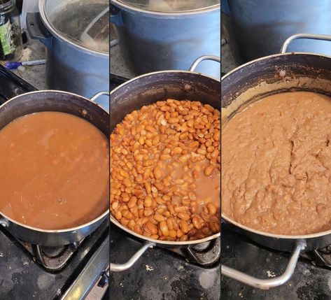 Mexican Refried Beans - Easy DIY Recipes Mexican Refried Beans, Easy Mexican Recipes, Dry Beans Recipe, Mexican Party Food, Pinto Bean Recipes, Refried Beans Recipe, White Bean Soup Recipes, Recipes Mexican, Slow Cooked Chicken