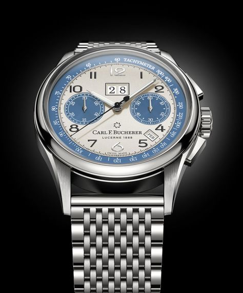 Carl F. Bucherer Heritage BiCompax Annual Lucerne is an “Auto”-Biographical Tribute to the Bucherer Family | WatchTime - USA's No.1 Watch Magazine Carl F Bucherer, Annual Calendar, Swiss Watch, Lucerne, Feature Light, Blue Tones, Swiss Watches, Breitling Watch, Steel Bracelet