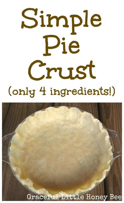 This simple pie crust recipe only requires 4 ingredients and always comes out flakey and tender. Simple Pie Crust, Simple Pie, Pie Crust Uses, Pie Crust Recipe Easy, حلويات عربية, Easy Pie Crust, Pie Crust Recipe, Flaky Pie Crust, Easy Pie