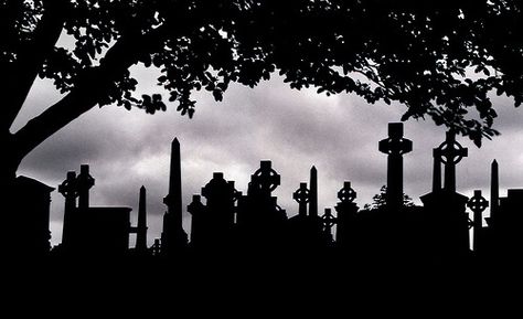 Beautiful graveyard silhouette ::By Mr. Mark:: | Creepy ... Graveyard Silhouette, Angel Sculpture Art, Reaper Art, Theatre Education, Plain Black Background, Youth Theatre, London Ontario, Grunge Art, Theatre Arts