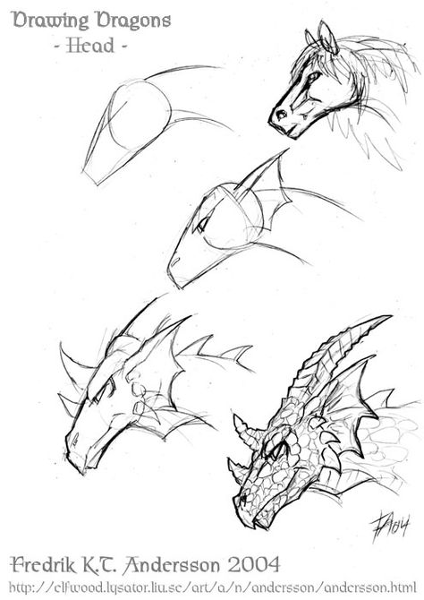 Two Headed Dragon Drawing, Dragon Reference Head, Dragon Head Drawing Reference, How To Draw A Dragon Head, Dragon Head Drawing, Drawing Dragons, Easy Dragon Drawings, Dragon Anatomy, Dragon Heads