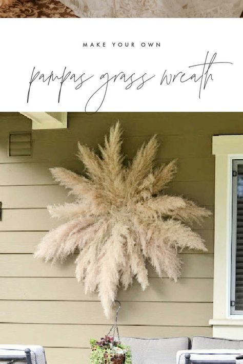 Grass Wreath Diy, Pampas Grass Wreath, Christmas Cactus Care, Grass Wreath, Creative Wreaths, Wedding Doors, Pampas Grass Bouquet, Boho Wreath, Juju Hat