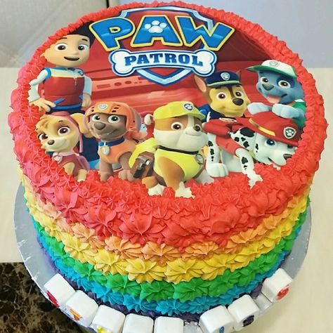 Paw Patrol Rainbow Cake Rainbow Paw Patrol Cake, Paw Patrol Rescue, Birthday 4, Cake Kids, The Pilgrim's Progress, Paw Patrol Cake, Paw Patrol Birthday Party, Patrol Party, Paw Patrol Party