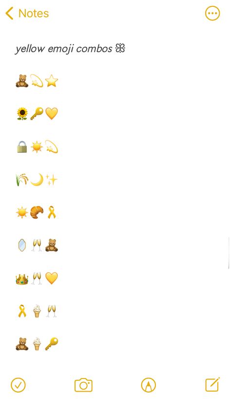 Ios Emoji Instagram Story, Yellow Aesthetic Emoji Combos, Rainbow Emoji Combinations, Emoji Combos Aesthetic Instagram, Aesthic Emoji Combos, Aesthetic Emoji Combos, Funny Emoji Combinations, Aesthetic Emoji, Phone Emoji