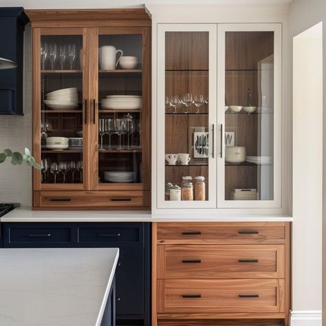 📸✨ Are You a Fan of Open Cabinet Shelving in Kitchens? There's something so charming and modern about open shelves in the kitchen. Whether you're showcasing your favorite dishes, beautiful glassware, or just keeping essentials within easy reach, open shelving can transform the look and feel of your space! 😍 Pros: Easy Access Airy and Spacious Feel Great for Displaying Your Style Cons: Requires Careful Organization Not Ideal for All Storage Needs What do you think? Are you team open s... Glassware Display Cabinet, Dish Cabinet Display, Shelving In Kitchen, Shelves In The Kitchen, Glassware Display, Laundry Pantry, Cabinet Island, Open Cabinet, Beautiful Glassware