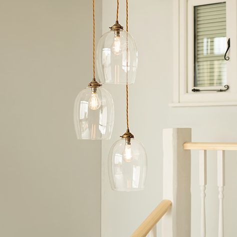 Product List - Jim Lawrence - Walcot Triple Pendant Rose in Antiqued Brass - Walcot Triple Pendant Rose | Pendant Ceiling Lights | Jim Lawrence - 3426AB 3 Light Pendant Brass, Jim Lawrence Pendant Lights, Trio Hanging Lights, Stairwell Pendant Lighting Uk, Bathroom Pendant Lighting Uk, Jim Lawrence Lighting, Stairs Lighting, Stairwell Lighting, Restroom Design