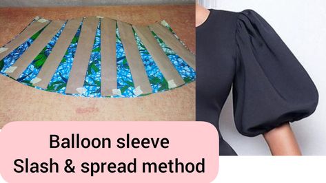 Learn how to make a balloon sleeve and neatly finish it with lining using slash and spread method Balloon Sleeves Pattern Dresses, How To Stitch Balloon Sleeves, Balloon Sleeve Dress With Voluminous Skirt, How To Sew Lantern Sleeve, Exaggerated Sleeves Pattern, Crochet Hair Styles Freetress, Skirt Patterns, Patterns Sewing, Design Dresses