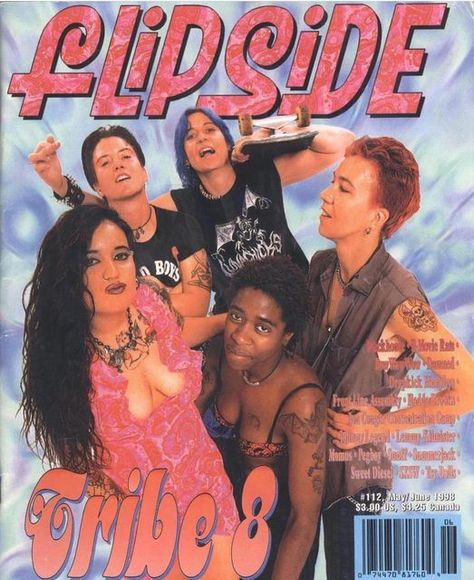 @onyour.knees on Instagram: "Tribe 8’s cover on Flipside May 1998" Indie Women, Queer Punk, Feminist Punk, Phoenix Fashion, Alternative Subcultures, Magazine Layout Inspiration, 90s Punk, Punk Movement, Pop Characters