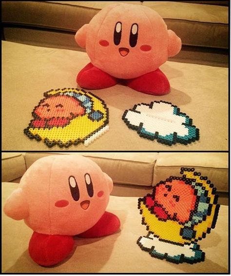 Kirby Perler Stand by kulitgurl16 on DeviantArt Hamma Beads Ideas, Pixel Beads, Pearl Beads Pattern, Easy Perler Beads Ideas, 3d Perler Bead, Art Perle, Hama Beads Design, Perler Bead Templates, Diy Perler Bead Crafts