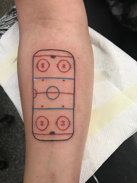 Hockey rink outline tattoo Ice Skating Tattoo, Skating Tattoo, Hockey Tattoos, Hockey Tattoo, Skate Tattoo, Oc Accessories, Hockey Outfits, Sports Quotes Motivational, Hockey Girlfriend