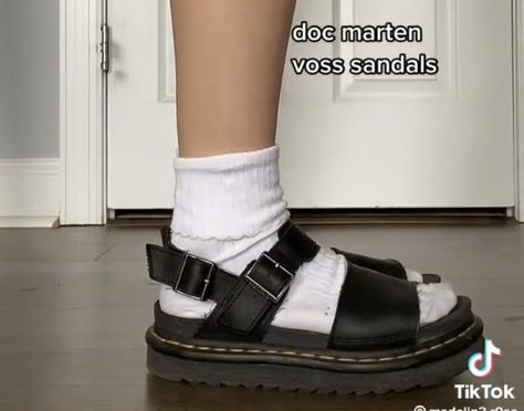 Socks And Doc Marten Sandals, Docs Sandals With Socks, Doc Marten Sandals Outfit Aesthetic, Sandal Doc Martens Outfit, Socks With Doc Marten Sandals, Doc Martens Sandals With Socks, Dr Marten Voss Sandals Outfit, Doc Sandals With Socks, Doc Martens Voss Sandals Outfit