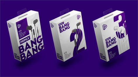 Primex earphone series- BANGBANG on Packaging of the World - Creative Package Design Gallery Earphone Packaging, Mobile Shop Design, Phone Packaging, Customized Packaging, Brand Advertising, Creative Package Design, Brand Creation, New Identity, Wine Design