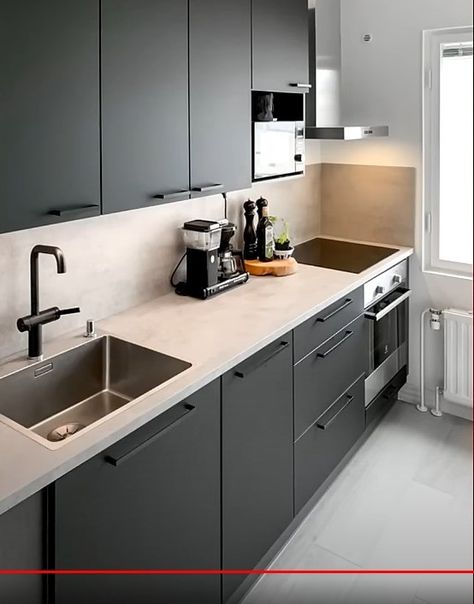 Small House Kitchen Ideas, Modern Kitchen Apartment, Tiny Kitchen Design, Desain Pantry, Simple Kitchen Design, Kitchen Cupboard Designs, Small Kitchen Layouts, Kitchen Pantry Design, Kitchen Design Modern White