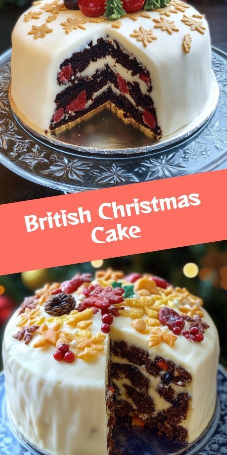 Rich & Fruity Traditional British Christmas Cake Recipe Discover the irresistible flavor of Traditional British Christmas Cake, a classic holiday delight packed with fruits and warm spices. Perfect for festive gatherings, this cake's moist texture and rich taste will impress everyone. Get the recipe and make your holiday season sweeter! #ChristmasCake #HolidayBaking #BritishTradition British Christmas Pudding Recipe, English Christmas Cake Recipe, Christmas Cake Recipe Traditional, Holiday Fruit Cake, British Bake Off Recipes, British Cake, Christmas Cake Recipe, Christmas Pudding Recipes, Easy Christmas Cake Recipe