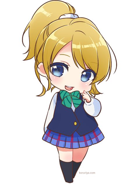 Eli Ayase, Chibi Anime Kawaii, Chibi Girl, Love Live Sunshine, Chibi Characters, Love Live School Idol Project, Cute Anime Chibi, Chibi Drawings, Anime Canvas