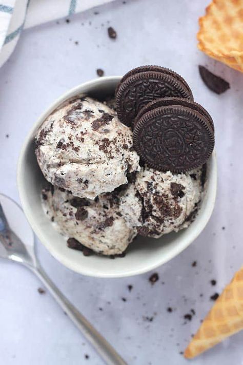 No-Churn Cookies and Cream Ice Cream | One Sweet Appetite Gluten Free Oreos, Cookies And Cream Ice Cream, Easy Ice Cream Recipe, Dairy Free Cookies, Oreo Ice Cream, Ice Cream Containers, Cream Ice Cream, Easy Ice Cream, Ice Cream Ingredients