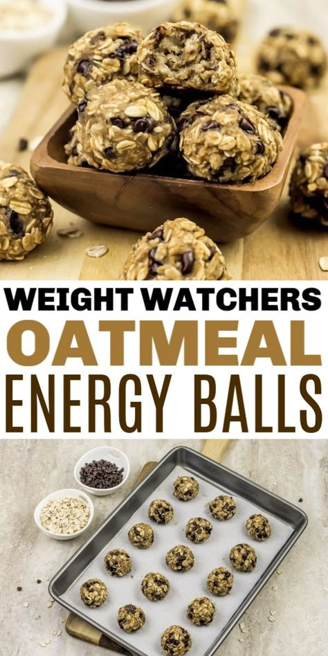 Weightwatchers Snacks, Oatmeal Energy Balls, Fedtforbrændende Mad, Energy Bite, Weight Watcher Desserts, Weight Watchers Snack Recipes, Weight Watchers Meal Plans, Weight Watchers Snacks, Weight Watchers Recipes Desserts