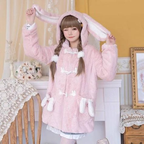 Winter Overcoat, Pink Kawaii, Buy Coats, Dresses Style, Hoodie Coat, Winter Hoodies, Velvet Jacket, Kawaii Clothes, Online Fashion Stores