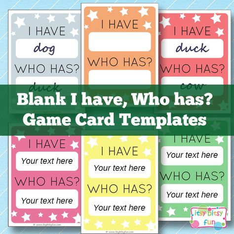 I Have You Have Game Free Printable, I Have Who Has Games Free Preschool, I Have Who Has, I Have Who Has Games Free, Template Game, Matching Shapes, Pre Primer Sight Words, Game Questions, Learning Games For Kids