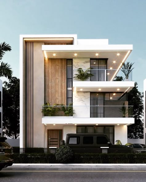 3 Storey House Design, 3 Storey House, Exterior Elevation, Home Elevation, House Outer Design, Small House Front Design, Small House Elevation, Modern Exterior House, Small House Elevation Design